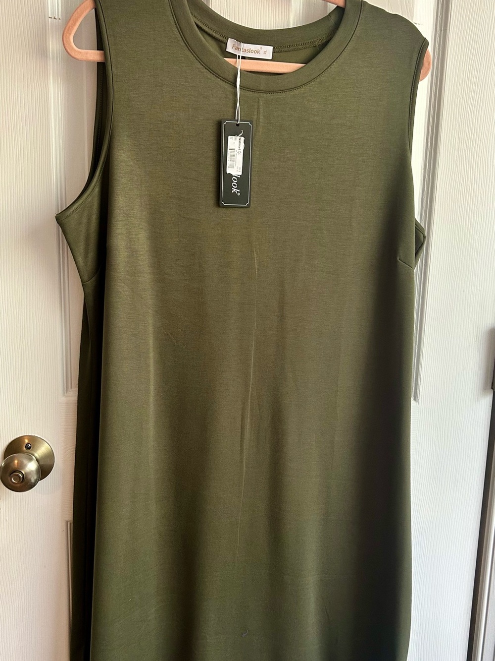 Fantaslook Olive Sleeveless Shift Dress
